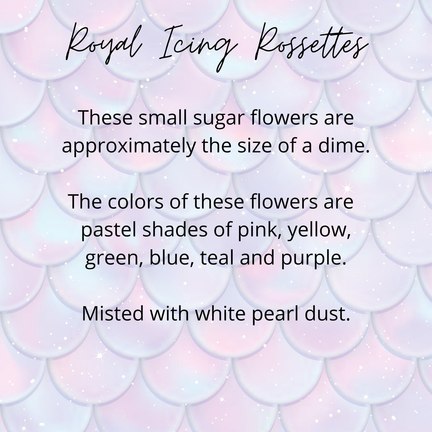 Edible Sugar Flowers | Royal Icing Flowers | Unicorn Sugar Flowers | Rosettes | Edible Cake Decorations | Mermaid Cookie Flowers