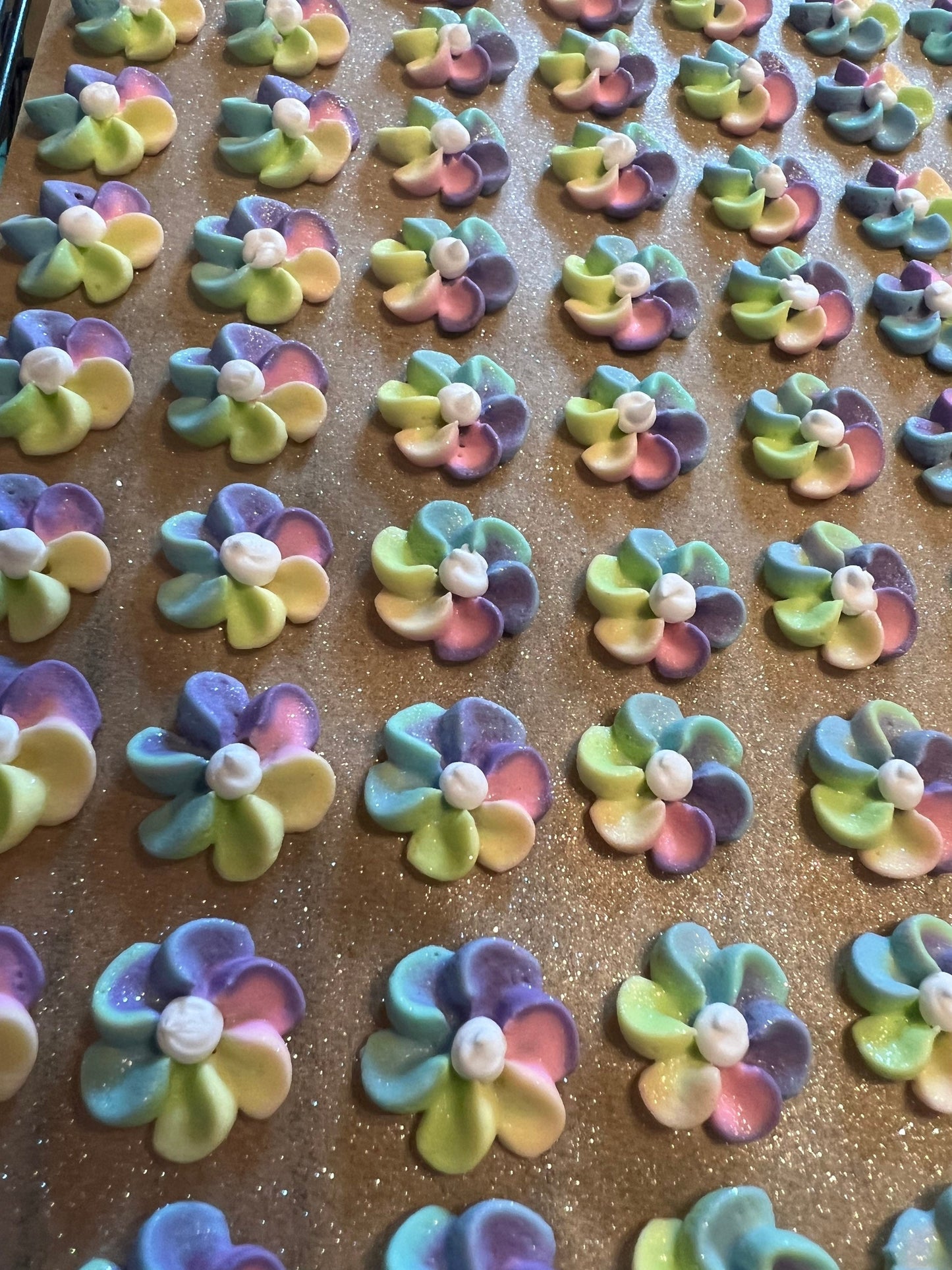 Edible Sugar Flowers | Royal Icing Flowers | Unicorn Sugar Flowers | Cake Toppers | Edible Cake Decorations | Mermaid Cookie Flowers