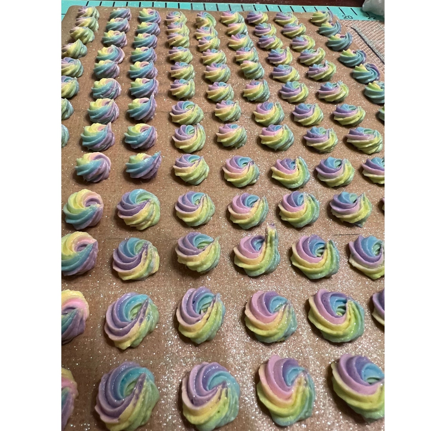 Edible Sugar Flowers | Royal Icing Flowers | Unicorn Sugar Flowers | Rosettes | Edible Cake Decorations | Mermaid Cookie Flowers