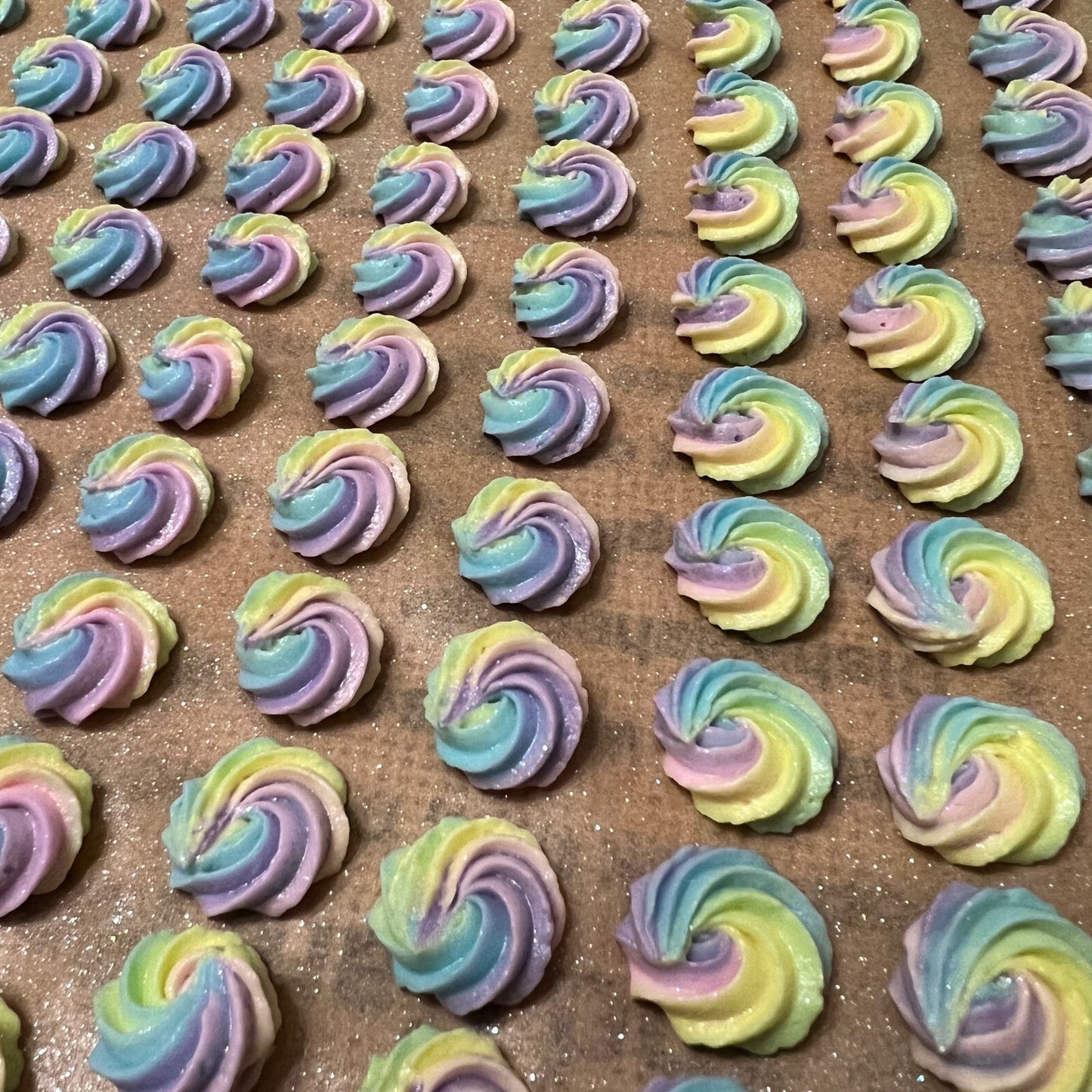 Edible Sugar Flowers | Royal Icing Flowers | Unicorn Sugar Flowers | Rosettes | Edible Cake Decorations | Mermaid Cookie Flowers