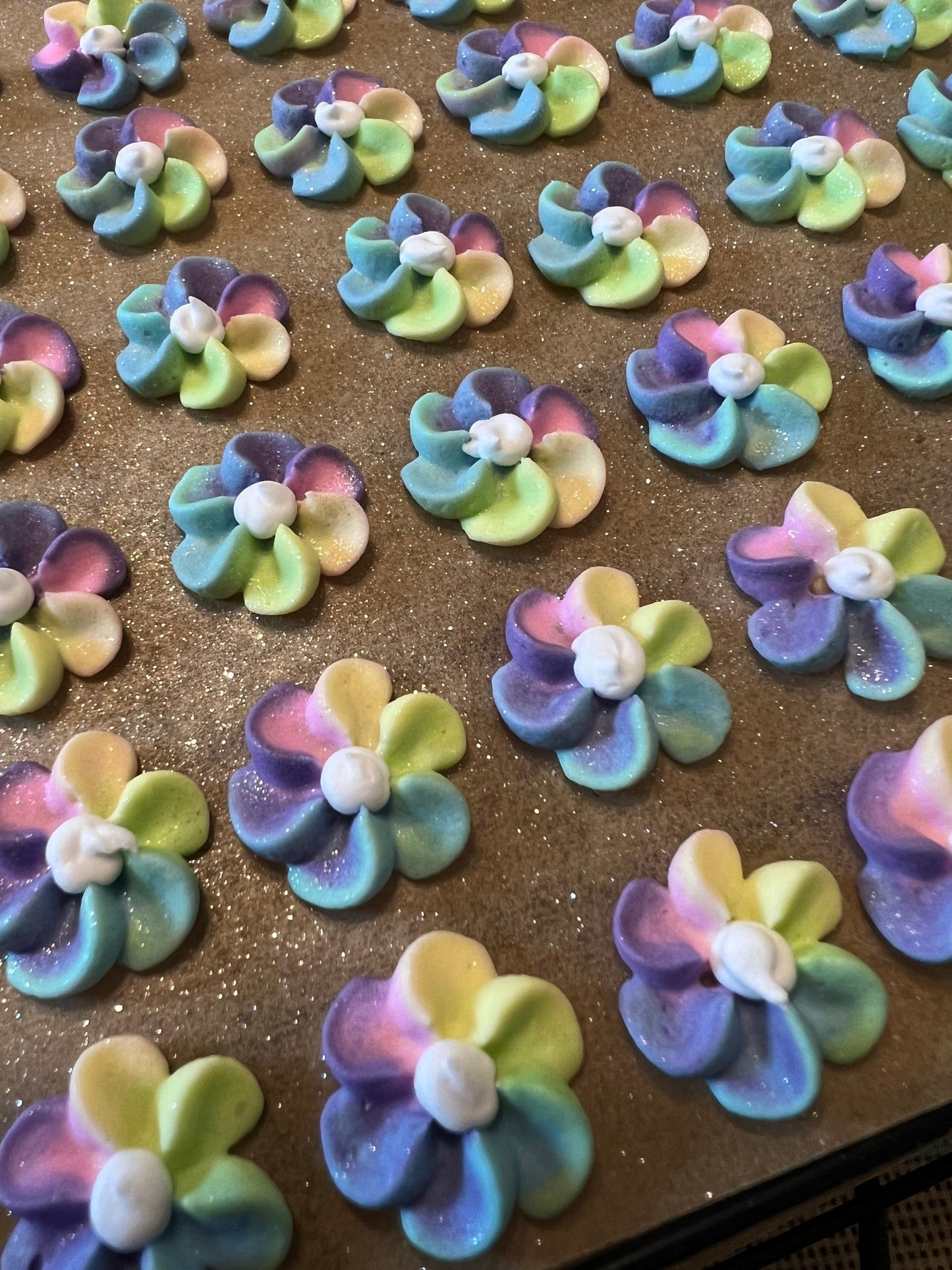 Edible Sugar Flowers | Royal Icing Flowers | Unicorn Sugar Flowers | Cake Toppers | Edible Cake Decorations | Mermaid Cookie Flowers