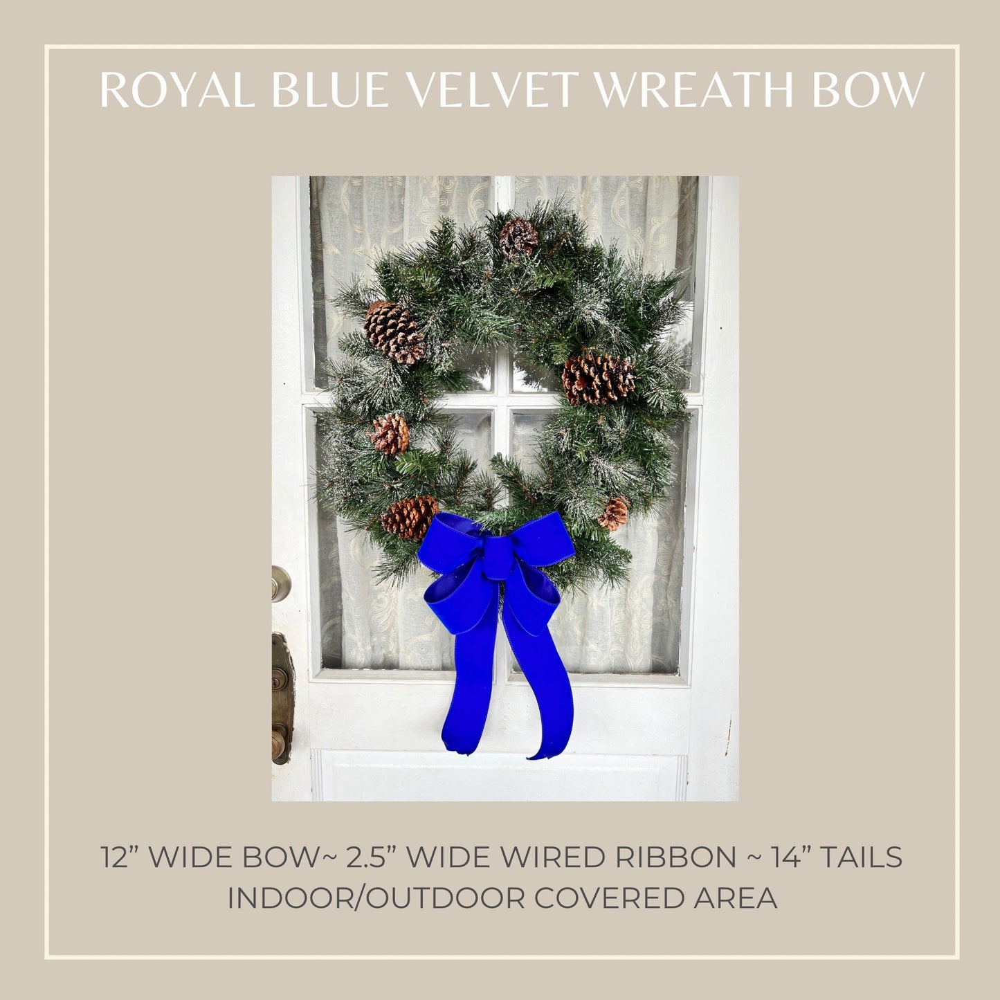 Blue Velvet Bow / Blue Christmas / Royal Blue Velvet Christmas Bow