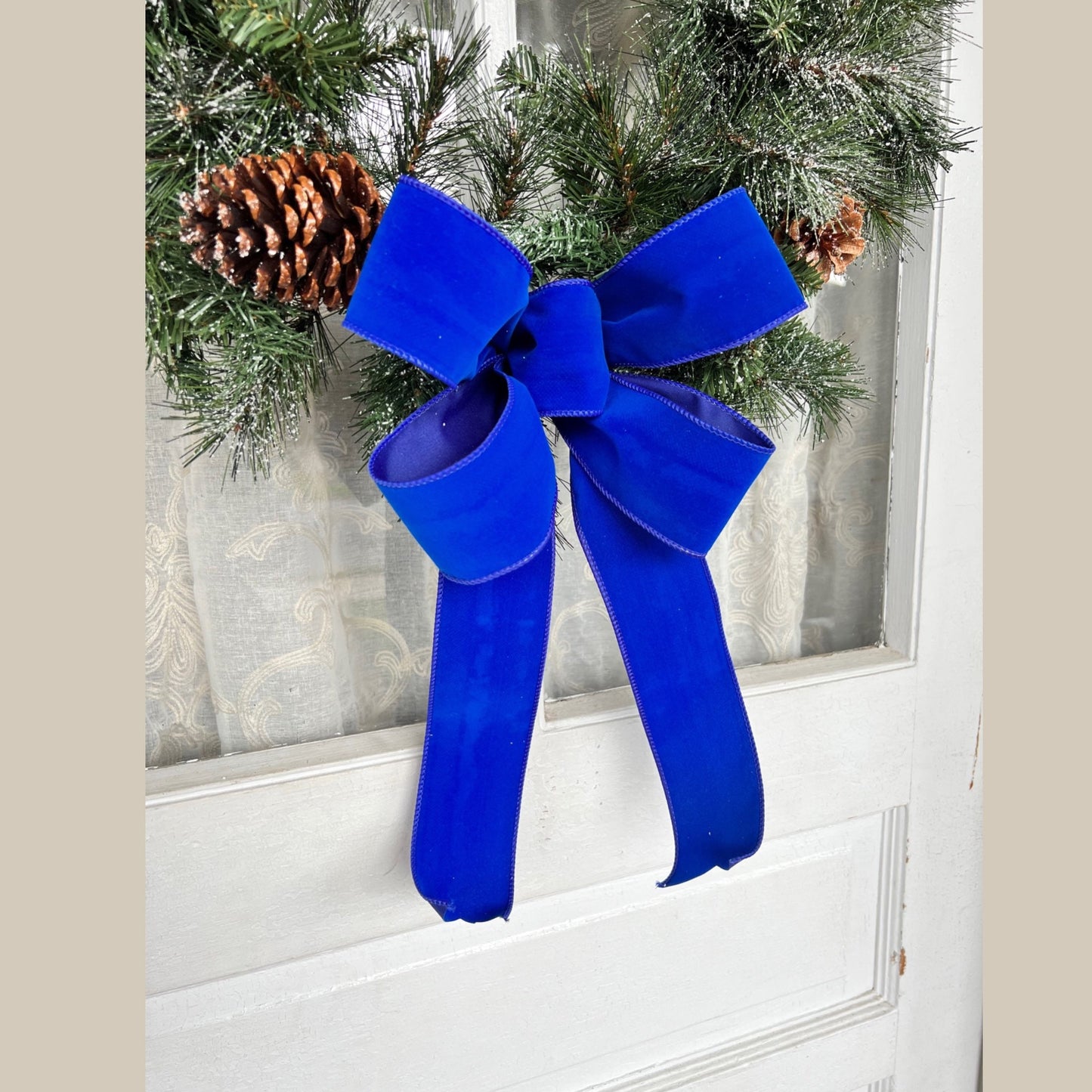 Blue Velvet Bow / Blue Christmas / Royal Blue Velvet Christmas Bow