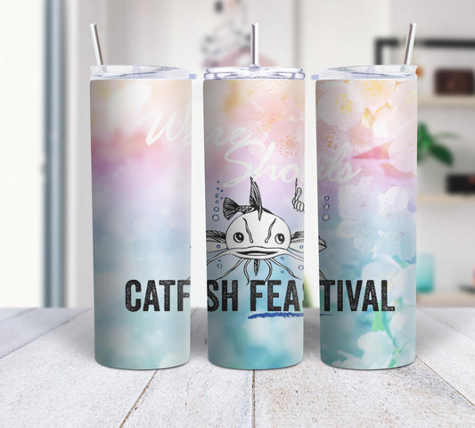 Pastel Floral Tumbler - WS Catfish Festival 2023
